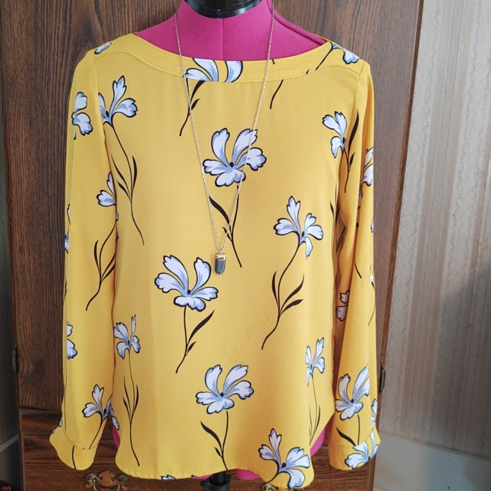 Loft Boat Neck Convertible Sleeve Blouse XSP
